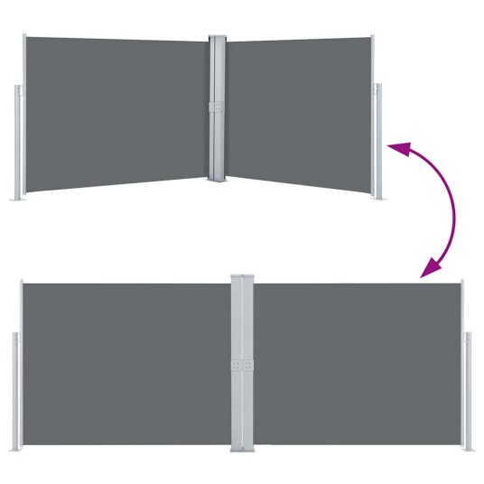 vidaXL Uttrekkbar sidemarkise 140x1000 cm antrasitt