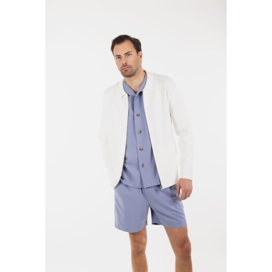 Brian Cardigan Cream M 2-way zip cardigan