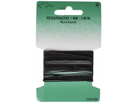 Vj Green Strikksnor Rund Svart 1mm 3 m