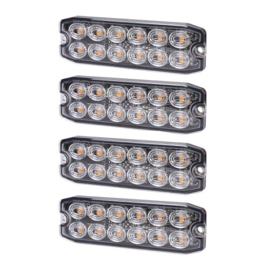 Varsellys / Strobelys PURELUX Strobe Ultra Slim 12/24V / 15W / 111 mm 4 stk