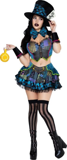 Mad Hatter Dame Deluxe Kostyme - Large