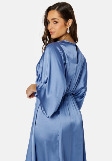 Bubbleroom Occasion Khrista Satin Dress Blue 2XL