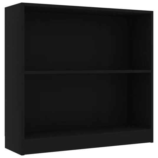 Bokhylle svart 80x24x75 cm sponplate