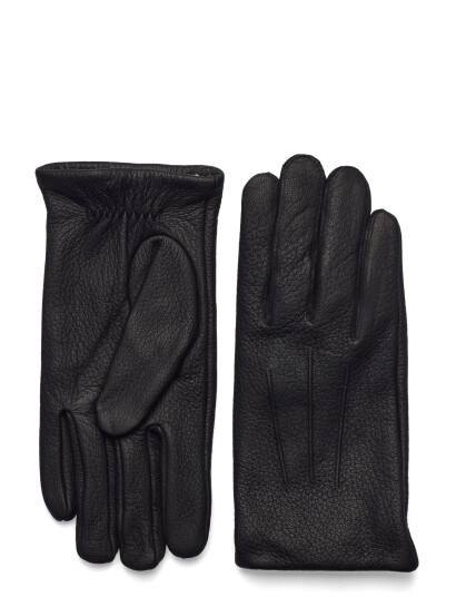 Portia 1924 Brown Leather Gloves - Black - M Portia 1924 Brown Leather Gloves - Black - M