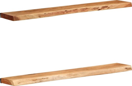Vegghyller 2 stk 100x20x3,5 cm heltre akasie