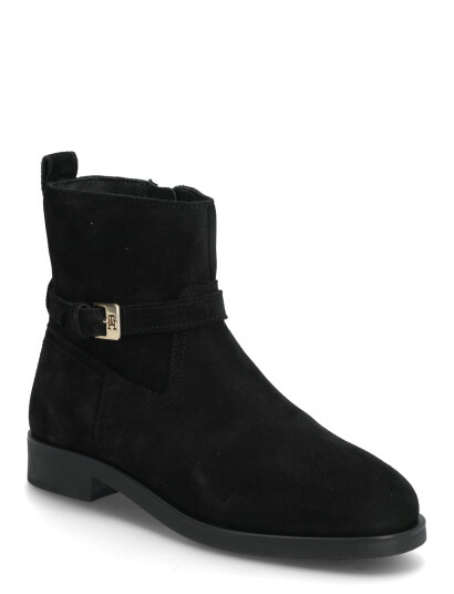 Tommy Hilfiger Th Buckle Riding Suede Bootie - Black - 36 Tommy Hilfiger Th Buckle Riding Suede Bootie - Black - 36