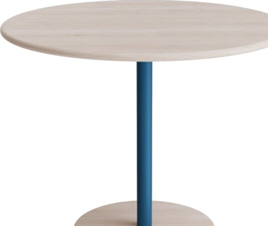 Bord Donut, Ø900 Mm, Højde 720 Mm, Hvidpigm. Ask På Azurblåt Understel