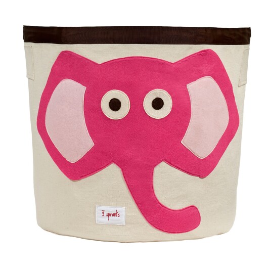 3 Sprouts Storage Bin Pink Elephant