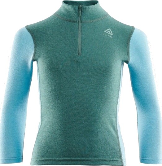 Aclima Kids WarmWool Mockneck North Atlantic/Reef Waters North Atlantic/Reef Waters 100