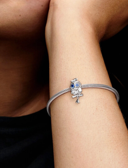 Pandora Graduation Owl Sterling Silver Charm With Stellar Blue Crystal - Silver - ONE SIZE Pandora Graduation Owl Sterling Silver Charm With Stellar Blue Crystal - Silver - ONE SIZE