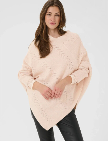 Cream Crholiday Knit Poncho - Beige - ONE SIZE Cream Crholiday Knit Poncho - Beige - ONE SIZE