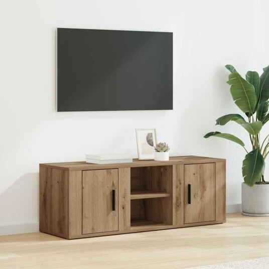 TV skap Artisan Eik 100 x 31,5 x 35 cm Konstruert tre TV skap Artisan Eik 100 x 31,5 x 35 cm Konstruert tre