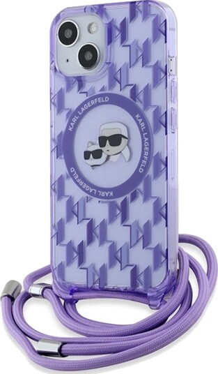 Karl Lagerfeld IML Crossbody Mobildeksel MagSafe i lilla for iPhone 15/14/13