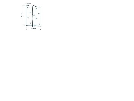 Stabilus Hengsel Dør 100X75x2,5 Sn Nickel Matt