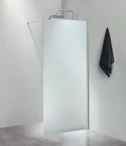 Cassøe SLIM Dusjvegg 70 cm m/Forhengsstang 100 cm, Frosset glass/Blank profil Cassøe SLIM Dusjvegg 70 cm m/Forhengsstang 100 cm, Frosset glass/Blank profil