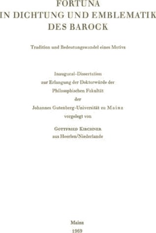 Fortuna in Dichtung und Emblematik des Barock
