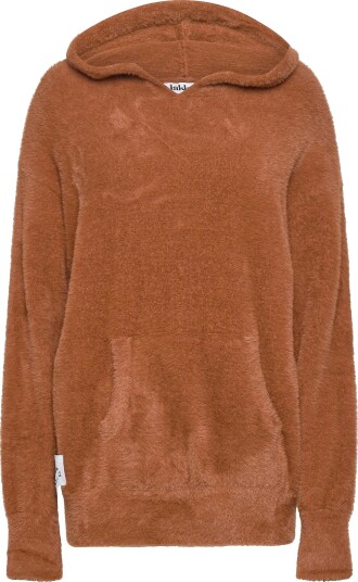 Jakke Olivia Faux Fur Knitted Hoody Brown S