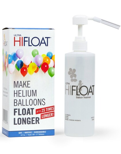 Hi Float med Pumpesett for Lateksballonger 473 ml opptil 25 ganger lengre sveve tid!
