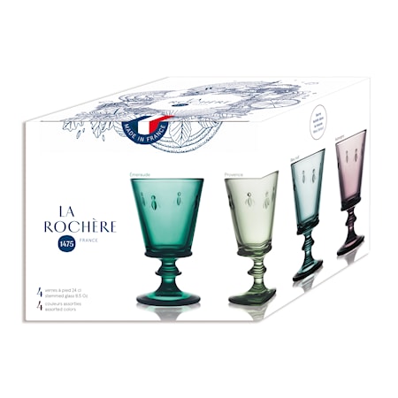 Abeille vinglass 24 cl 4-pakning forskjellige farger Abeille vinglass 24 cl 4-pakning forskjellige farger