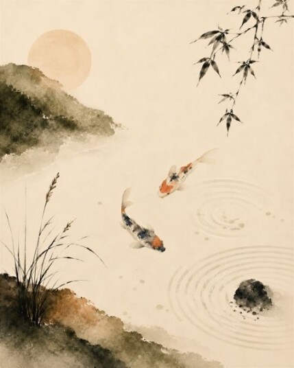 Plakat Koi Pond Tranquility