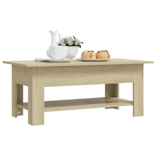 vidaXL Salongbord sonoma eik 102x55x42 cm sponplate