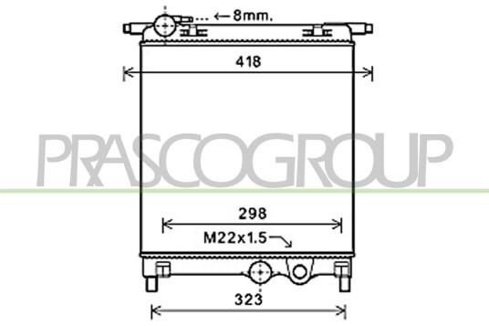 PRASCO SK201R001 Radiator motorkjøling PRASCO SK201R001 Radiator motorkjøling