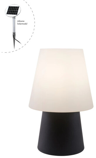 8 Seasons No. 1 LED Bordlampe med solcellepanel 60x39 cm Antrasitt