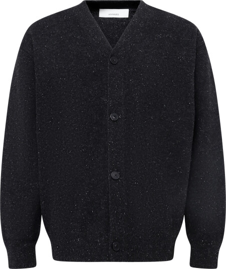 Annarr Anrrolf Ls Knit Wool Cardigan Grey L