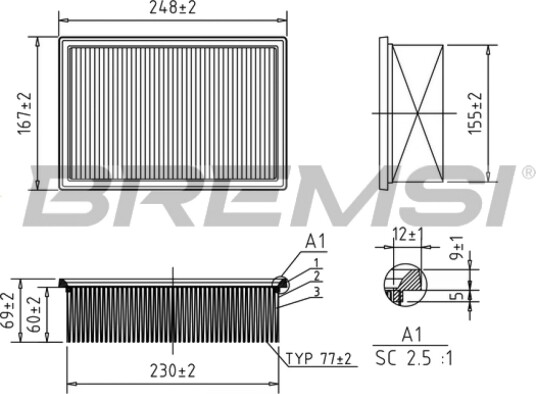 Luftfilter BREMSI FA1349