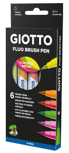 Giotto Turbo Soft Penselpenne Fluo 6-set