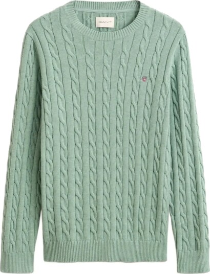 Gant Classic Cable Knit Sweater Green S
