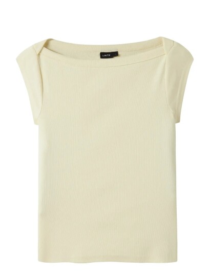LMTD Nlfkana Ss Short Boatneck Top Cream 158 164 LMTD Nlfkana Ss Short Boatneck Top Cream 158 164