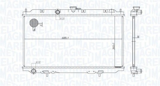 Radiator MAGNETI MARELLI 350213176200 Radiator MAGNETI MARELLI 350213176200