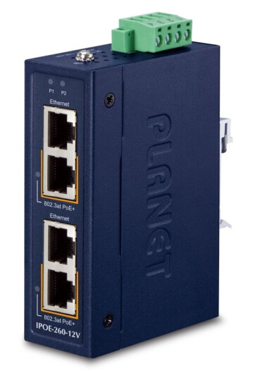 Planet Industrial 2-Port 10/100/1000T, Gigabit Ethernet (10/100/1000), Strøm Over Ethernet (Poe), Kan Monteres På Vegg