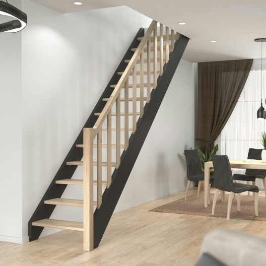 Dolle Helsinki Svart/eik Rett Trapp Gelender Med Spiler I Tre 2,8 Dolle Helsinki Svart/eik Rett Trapp Gelender Med Spiler I Tre 2,8