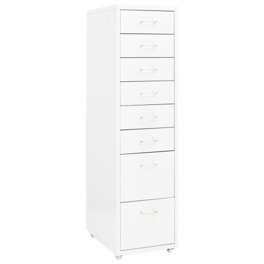  Mobilt arkivskap hvit 28x41x109 cm metall