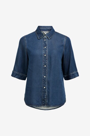 Object Denimskjorte objFrame 2/4 RE Denim Top Blå Object Denimskjorte objFrame 2/4 RE Denim Top Blå