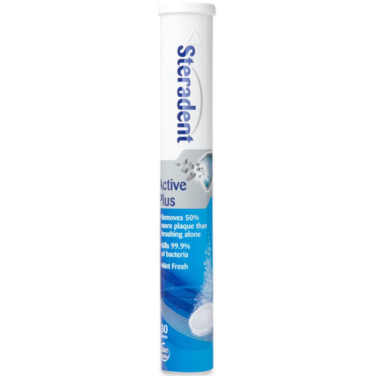 Steradent Active Plus Rensetabletter for proteser 30 pcs. Steradent Active Plus Rensetabletter for proteser 30 pcs.