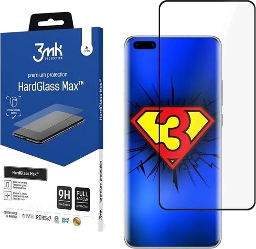 3mk Reinforced Tempered Glass HardGlass Max Black for Huawei P40 Pro + 5G