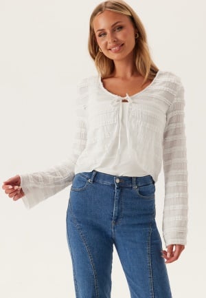 Pieces Pcanine Ls Tie Top Bright White M