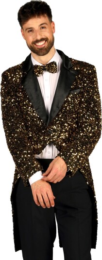 Thetru B.v. Paljettfrakk Herre Svart Gull Deluxe X-Large 4252-1401-00XL