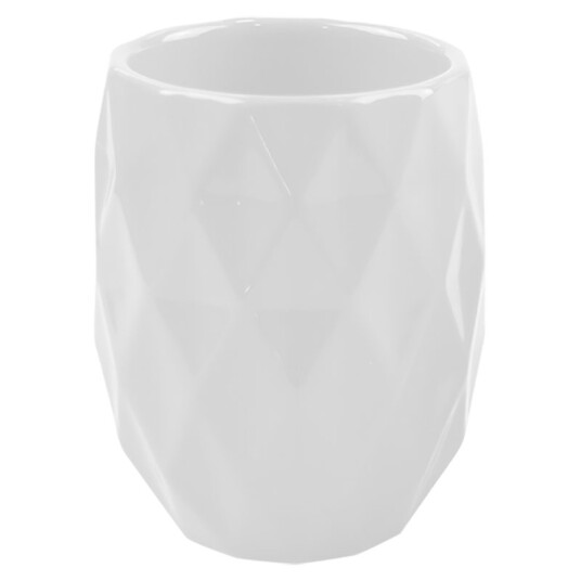 Tannbørsteholder Ceramic Geometric  HVIT