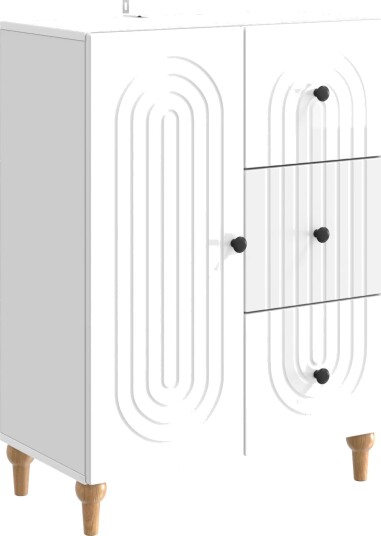 Serviesskap Høgglans hvit 66 x 34,5 x 90 cm Konstruert tre