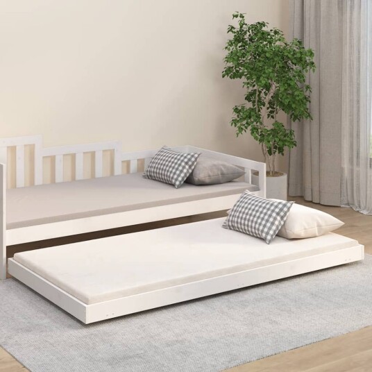 vidaXL Sengeramme hvit 100x200 cm heltre furu 8720845640156