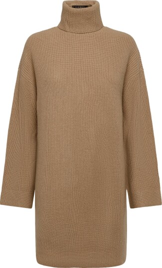 Lauren Ralph Lauren Wool Cashmere Turtleneck Dress   LAUREN CAMEL   XL