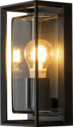 Konstsmide Brindisi vegglampe E27 svart, klart glass