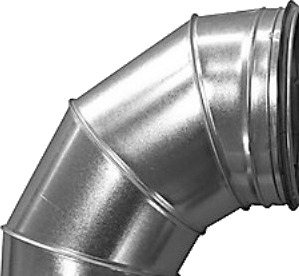 Bøj. Ø250 90 Gr.   Bf 250 90 Nippel/Nippel Falset Galvaniseret