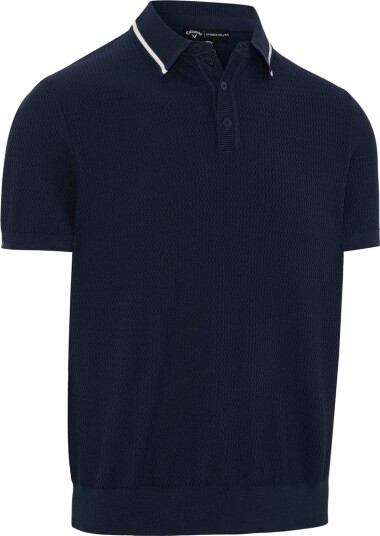 Callaway Textured Sweater Polo Blå Golf pologenser herre Peacoat Small