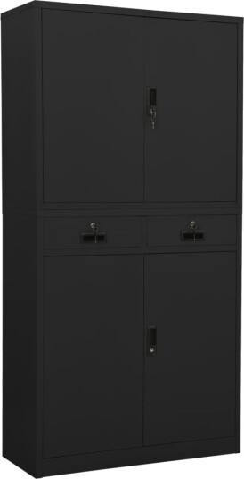 vidaXL Kontorskap antrasitt 90x40x180 cm stål