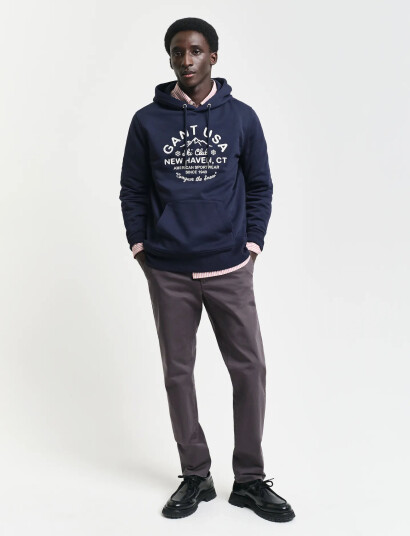 GANT Slim Twill Chinos - Grey - 36 x 34